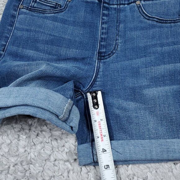Liverpool Chloe Pull On Stretch Jean Shorts Size 0 25 Blue Rolled - Picture 10 of 10